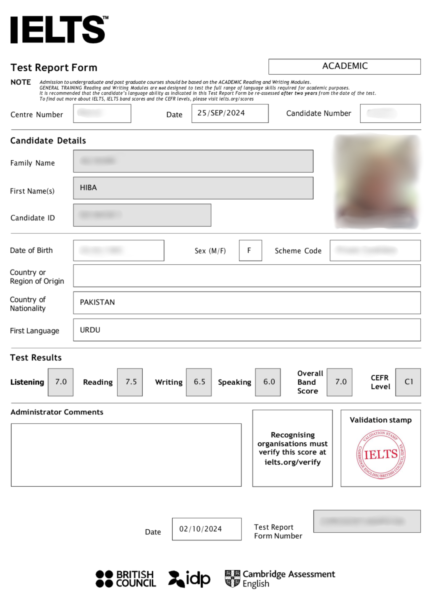 IELTS Result (5)